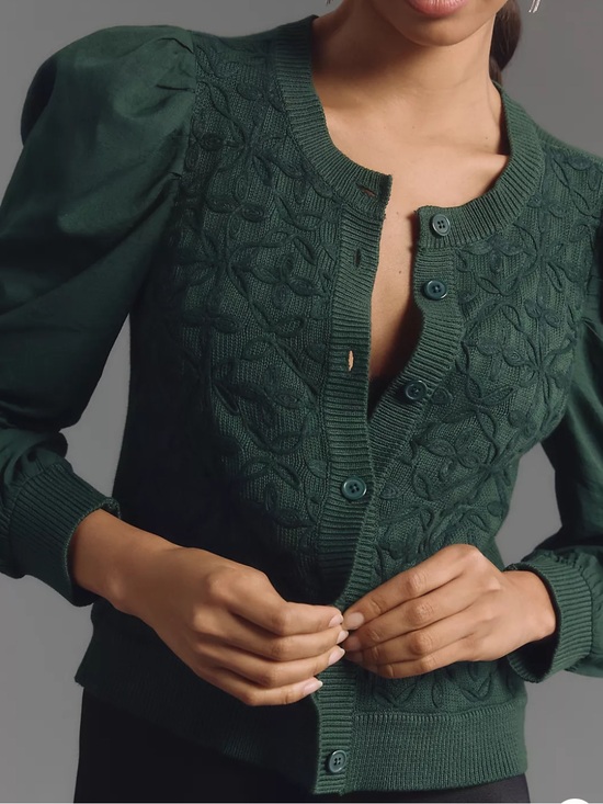 Anthropologie Sweaters - Unique green cardigan from Anthropologie